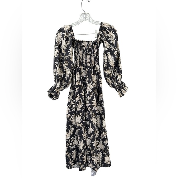 Tuckernuck 100% Linen Ojai Vines Hemmings Floral Smocked Dress - Size Small - Picture 14 of 14